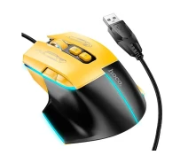 Придбати - мишку для ноутбука  Ігрова комп'ютерна миша ігрова hoco gm31 overlord luminous чорний провідна чорний жовтий колір (BOS_V9517)