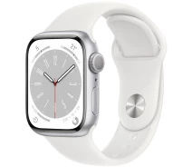 Придбати - смарт-годинник  Смарт-часи Apple Watch Series 8 45mm Silver Aluminum Case with White Sport Band S/M (MP6P3) [81958] "Seller Refurbished"