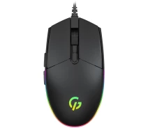 Придбати - мишку для ноутбука  Комп'ютерна миша GamePro GM220, оптика 1200-3600 dpi, RGB-підсвічування, провідна, чорна