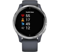Придбати - смарт-годинник  Спортивні годинник garmin venu silver stainless steel bezel w. granite blue and silicone b. (010-02173-01/010-02173-03) (NW03794)