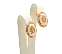 Придбати - сережку біжутерію  Сережки Xuping Jewelry "Овал з вставкою" позолота (055022)