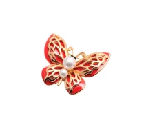 Придбати - брошку біжутерію  Брошка Fashion Jewerly "Червона метелик з перлами" (045955)