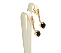 Придбати - сережку біжутерію  Сережки Xuping Jewelry "З чорним каменем" позолота (035918)