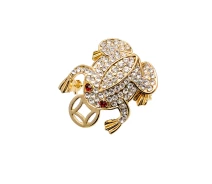 Придбати - брошку біжутерію  Брошка Fashion Jewerly "Жаба з монетою" (010380)