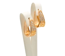 Придбати - сережку біжутерію  Сережки Xuping Jewelry "Краплі з лабіринтом" позолота (032382)