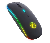 Придбати - мишку для ноутбука  Бездротова мишка iMice E-1300 1600dpi USB 2.4ГГц і Bluetooth RGB підсвічування Black (534955)