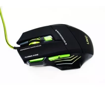 Придбати - мишку для ноутбука  Миша ігрова дротова UKC X-7 з підсвічуванням і килимком USB Black (4_00241)