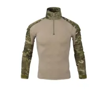 Придбати -  Тактична сорочка Lesko A655 Camouflage XXL (38 р.) Чоловіча мілітарі з довгим рукавом камуфляж армійська