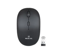 Придбати - мишку для ноутбука  Миша бездротова REAL-EL RM-350 Чорний (EL123200043) (NF00052882)
