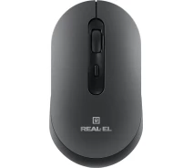 Придбати - мишку для ноутбука  Миша бездротова REAL-EL RM-470W RGB Темно-сірий (EL123200049) (NF00059194)