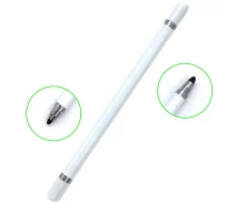 Придбати - стилус  Стилус для смартфона Двосторонній ST9 Волоконний Білий Ручка для сенсорного екрану Android Iphone Ipad (ST9W)