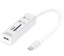 Придбати - кардрідер  Концентратор DIGITUS USB 2.0 (AF/Type-C) OTG (кардридер+USBx2) (DA-70243-e)