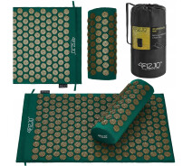 Придбати - масажний килимок та приладдя  Килимок акупунктурний з валиком 4FIZJO Classic Mat Аплікатор Кузнєцова Navy Green/Gold (P-5907739313300)