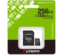 Придбати - карту пам'яті  Карта пам'яті Kingston MicroSDXC 256GB Canvas Select Plus Gen3 150MB/s A10 + SD-адаптер (SDCS3/256GB)