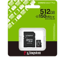 Придбати - карту пам'яті  Карта пам'яті Kingston MicroSDXC 512GB Canvas Select Plus Gen3 150MB/s A1 + SD-адаптер (SDCS3/512GB)