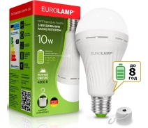 Придбати - LED-лампу  LED лампа акумуляторна EUROLAMP 10W 1200mAh 4500K E27 з тримачем (LED-A70-09274(EM)