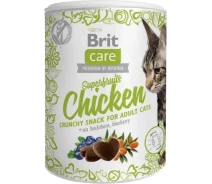 Придбати - ласощі для кота  Ласощі Brit Care Cat Snack Superfruits Chicken для дорослих котів з куркою обліпихою та чорницею 100 г(8595602521432)