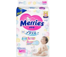 Придбати -  Підгузники Merries для дітей M 6-11 кг 64 шт (4901301230843)