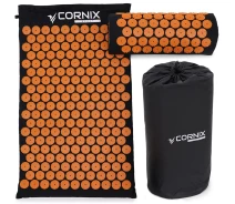 Придбати - масажний килимок та приладдя  Килимок акупунктурний з валиком Cornix Classic Mat Аплікатор Кузнєцова XR-0111 Black/Orange