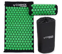 Придбати - масажний килимок та приладдя  Килимок акупунктурний з валиком Cornix Classic Mat Аплікатор Кузнєцова XR-0110 Black/Green