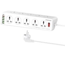 Придбати - мережевий фільтр  Мережевий фільтр на 5 розеток та 6 USB портів Promate (powermatrix-5m.eu)