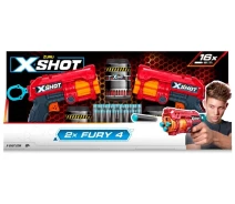 Придбати - іграшкову зброю  Швидкострільний бластер Zuru X-Shot Red Excel Fury 4 2 PK (3 банки, 16 патронів) (36329R)