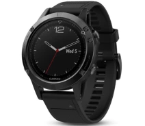 Придбати - смарт-годинник  Смарт-годинник Garmin Fenix 5 Black Sapphire with Black Band (010-01688-10)