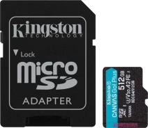 Придбати - карту пам'яті  Карта пам'яті Kingston MicroSDXC 512GB Canvas Go Plus Gen4 200MB/s A2 U3 V30 + SD-адаптер (SDCG4/512GB)
