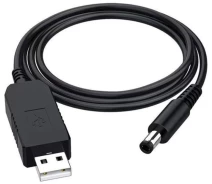 Придбати - кабель та перехідник  Кабель Power Boost cable USB - DC 5.5x2.1 12V 1 м чорний