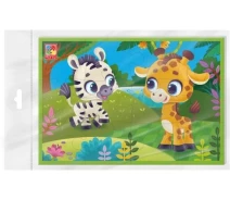 Придбати - настільну гру  Гра розвиваюча Vladi Toys м'які пазли А5. Зебра та жираф (VT1104-21)