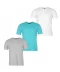Фото № 1 Футболка Donnay Three Pack V Neck T Shirt Wht/Aqua/GreyM XS