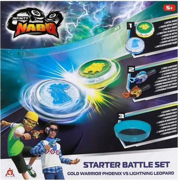 Набір Infinity Nado VI Starter Battle Set Золотий Воїн Фенікс проти Сліпучий Леопард (Gold Warrior Phoenix vs Lighting L