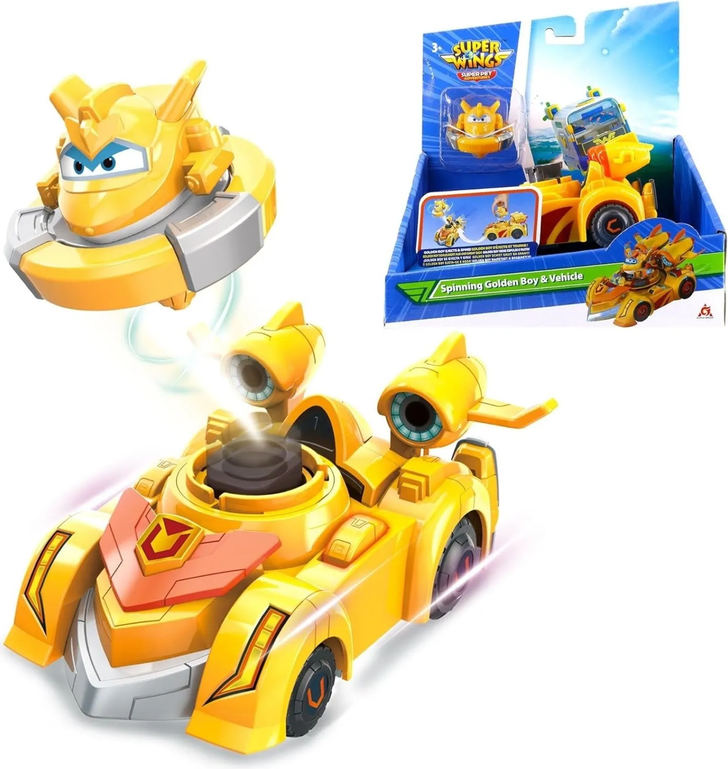 Ігровий набір Super Wings Spinning Vehicle Золотий Хлопчик (Golden Boy) (EU770331)