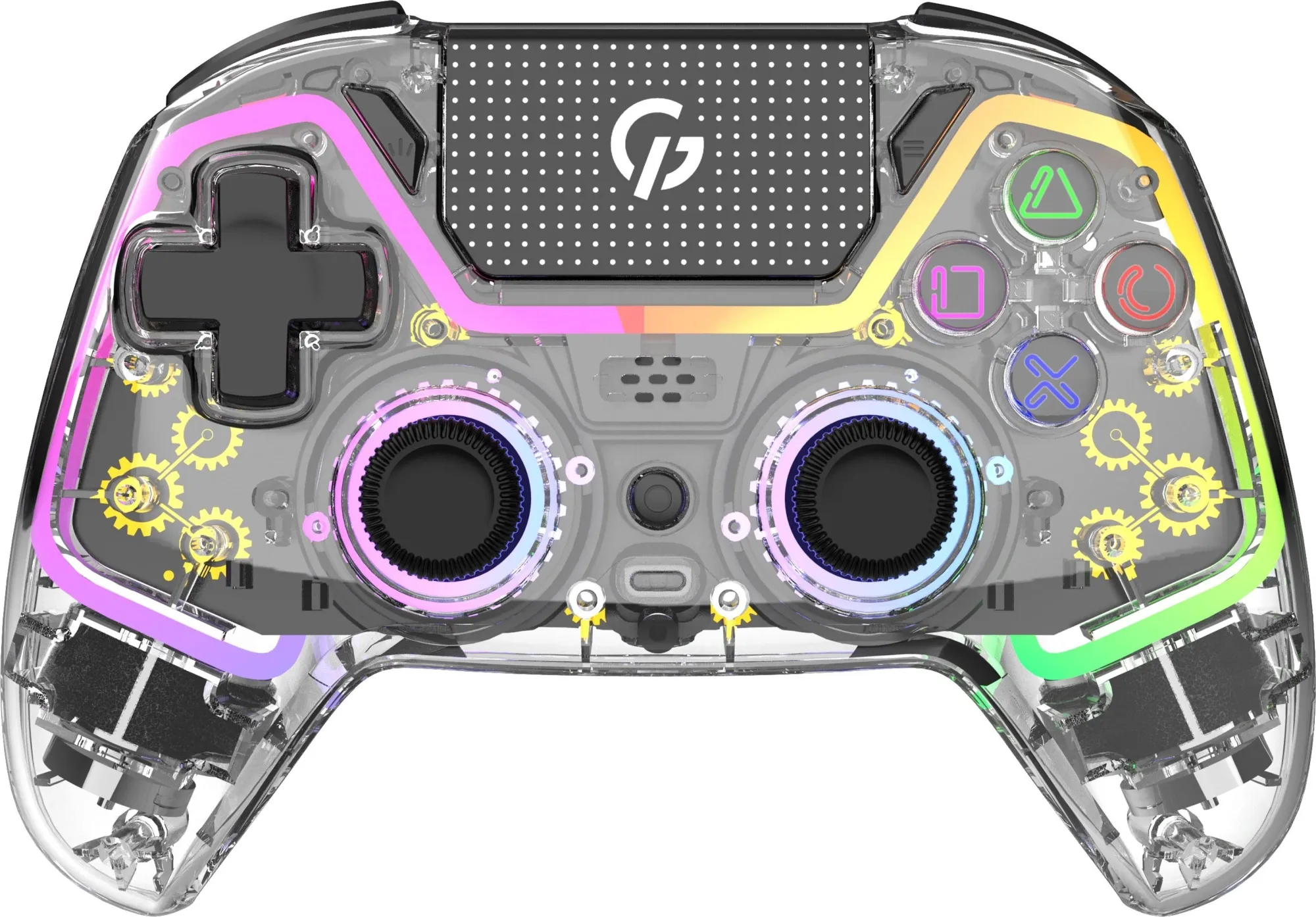 Бездротовий геймпад GamePro GPS13T BT 5.3/USB (PC/iOS/Android/PS3/PS4) RGB Transparent