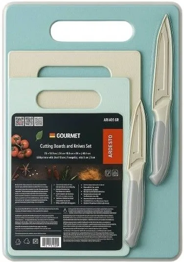 Набір кухонних дошок і ножів ARDESTO Gemini Gourmet, 5 предметів (AR1405GR)