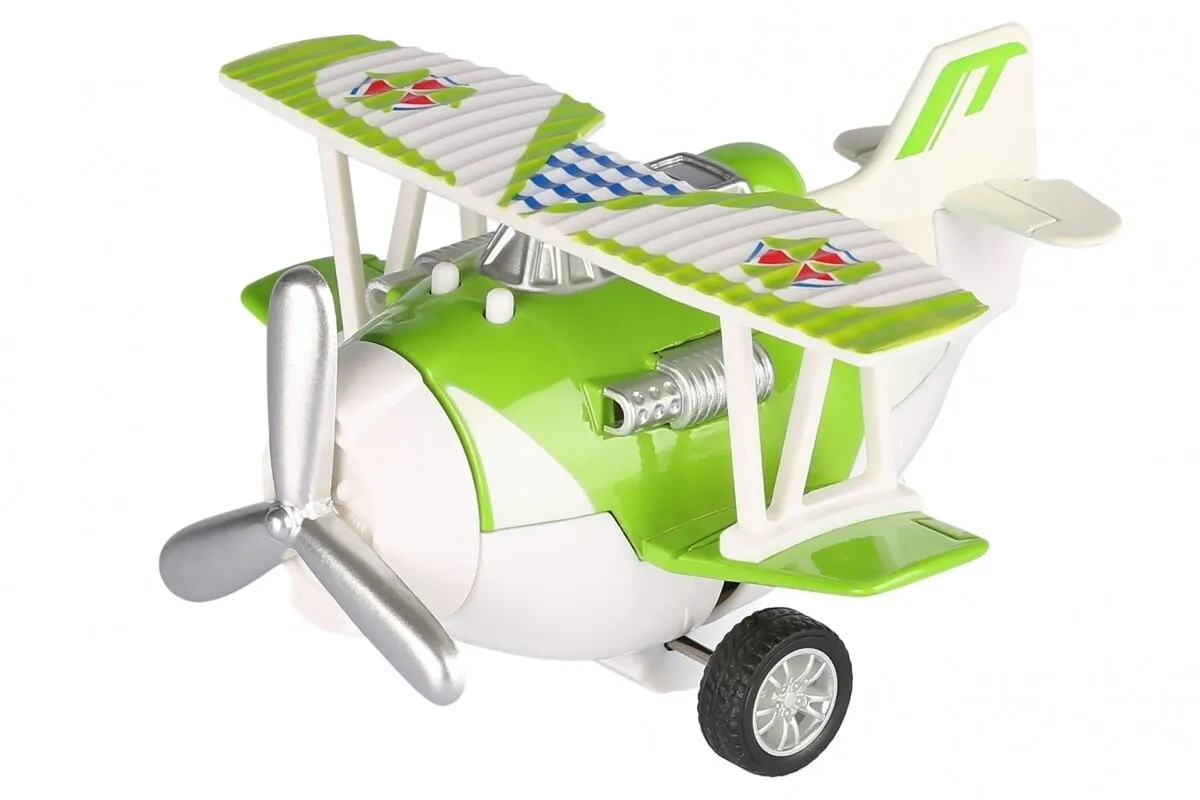 Літак металевий інерційний Same Toy Aircraft зелений зі світом і музикою (SY8012Ut-4)