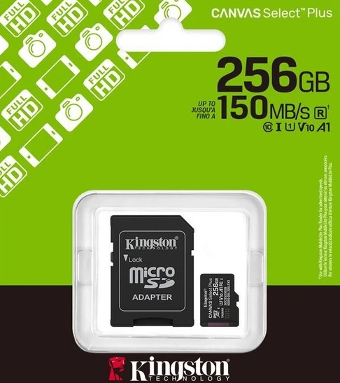 Карта памяти Kingston MicroSDXC 256GB Canvas Select Plus Gen3
