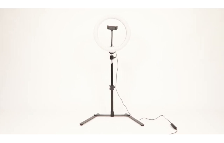 Відеоогляд Кільцева LED лампа LUMERTY Mini (25см - 20w) на настільному штативі з утримувачем для телефону, для селфі/блогерів/beauty